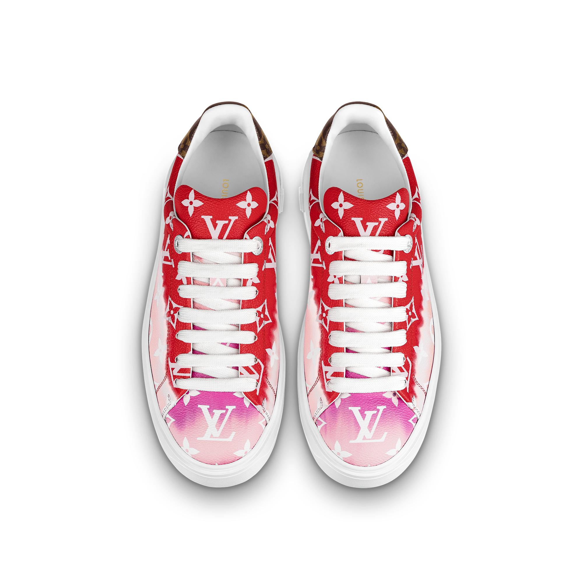 pink and red louis vuitton sneakers