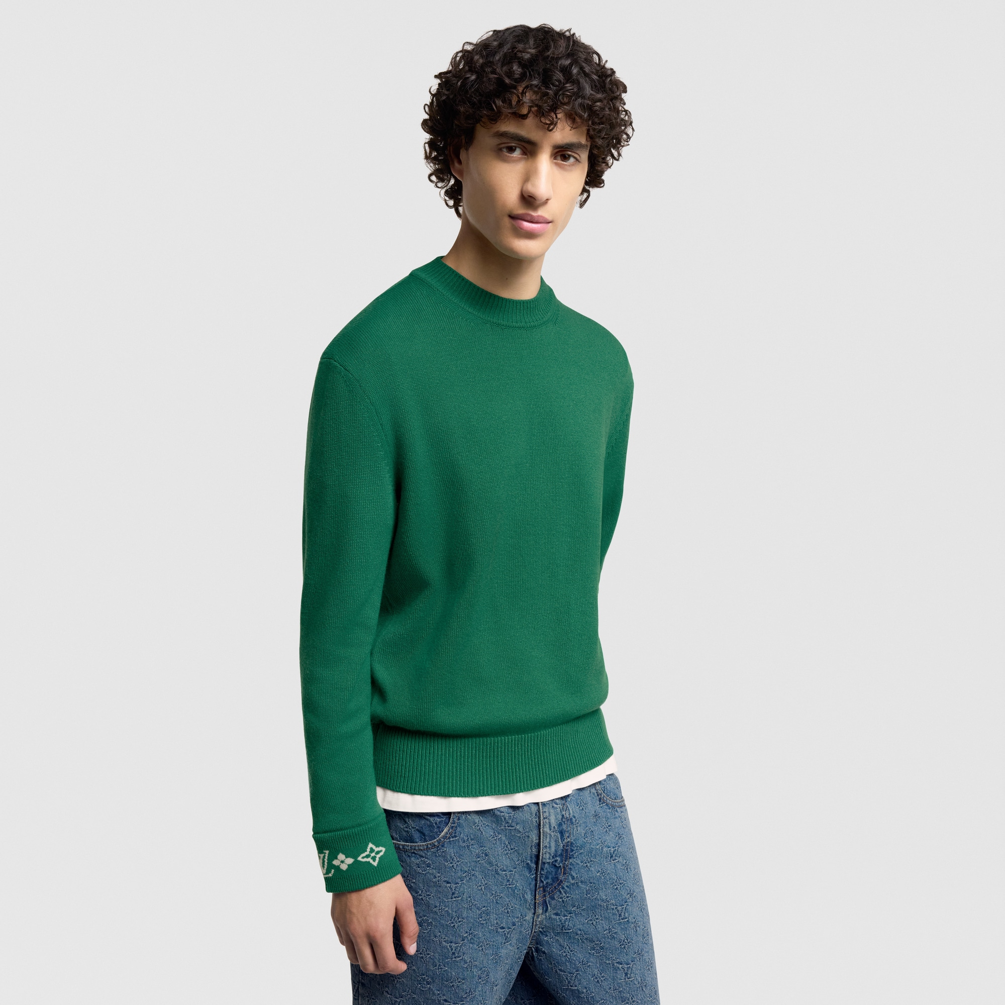 Louis vuitton green sweater sale