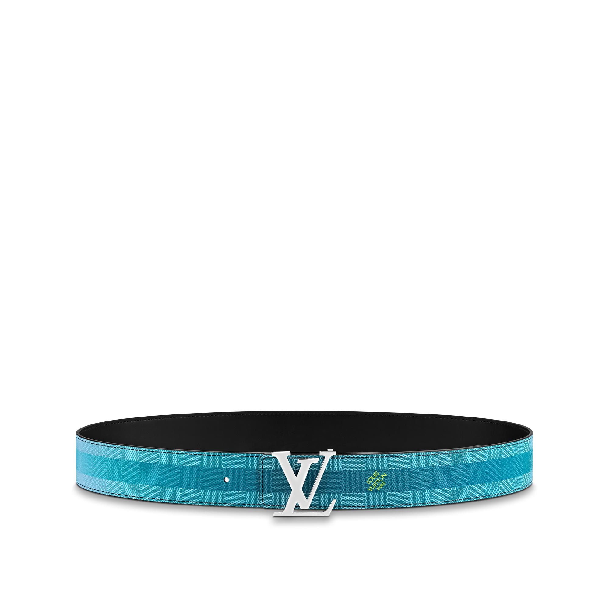 lv initiales 40mm reversible belt blue